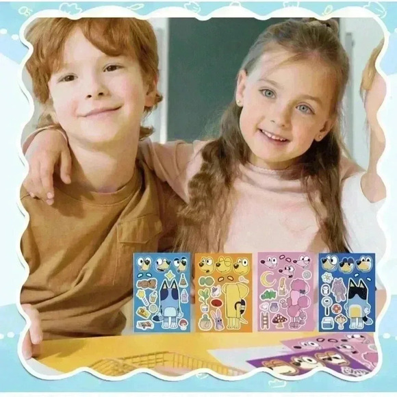 1 pack of 40 Sheets Bluey Stickers Cute Anime Stickers DIY Puzzle Stick… - Picture 4 of 6
